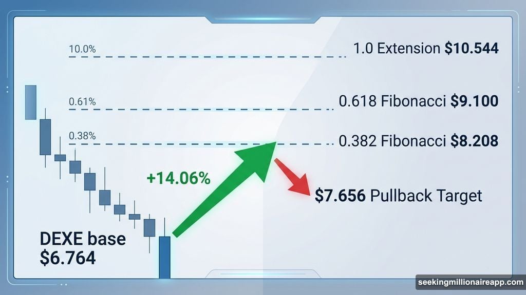 DeXe surges 14% hitting 0.382 Fibonacci retracement decision point