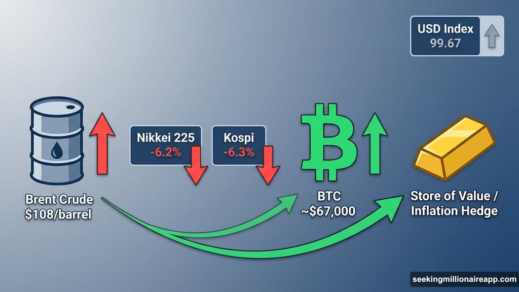 Surging oil prices above $100 push capital toward Bitcoin inflation hedge