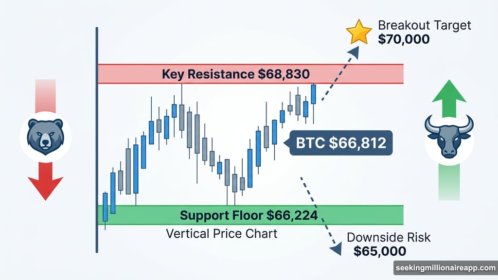 Bitcoin price trapped between support floor and stubborn resistance ceiling