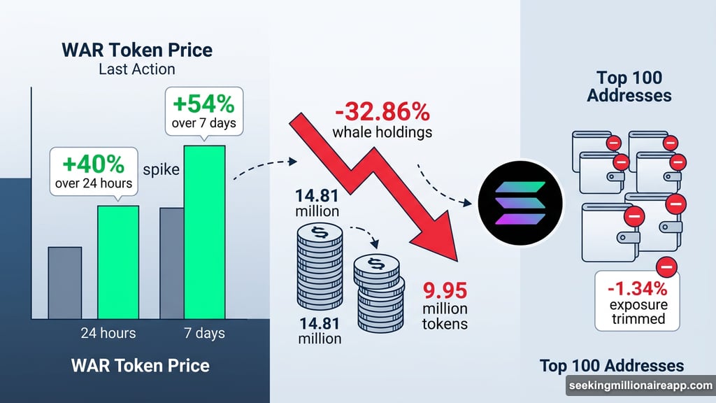 WAR token surges 40% while Solana whale holders dump 32.86% of holdings
