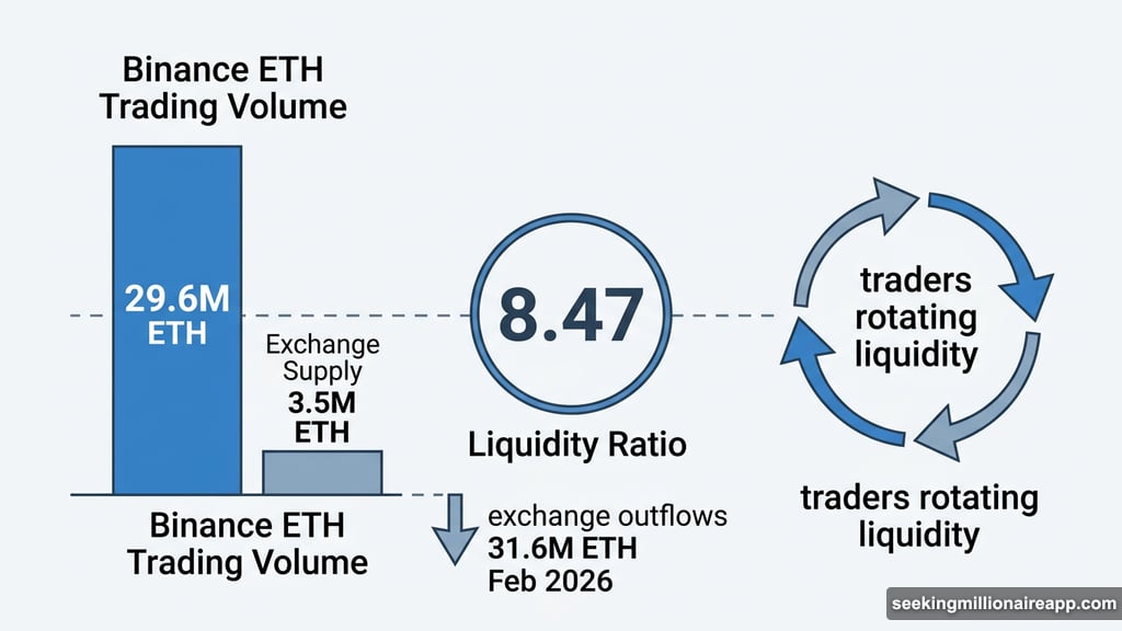 Binance ETH liquidity ratio hits 8.47 amid speculative trading rotation