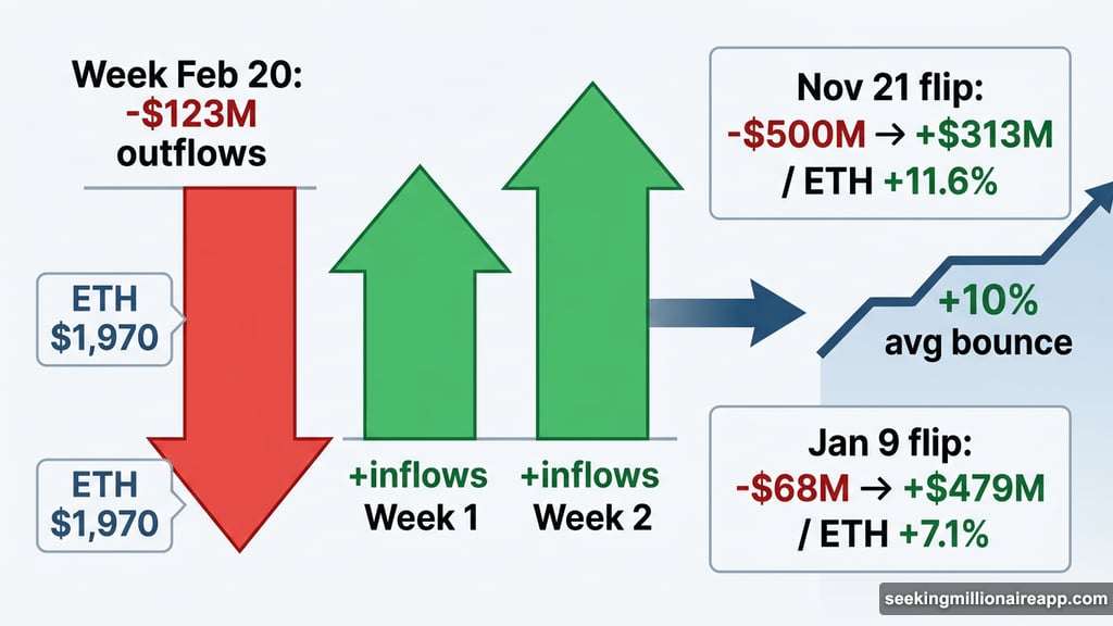 Ethereum spot ETF inflows flipped positive preceding two separate rallies