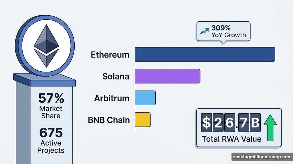 Ethereum controls 57% of distributed RWA market over Solana