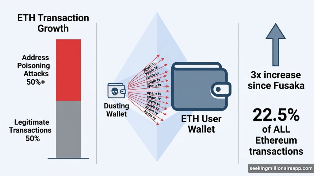 Address poisoning attacks now account for 22.5% of all Ethereum transactions