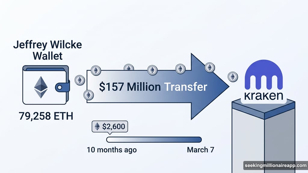 Jeffrey Wilcke transferred 79,258 ETH worth 157 million to Kraken