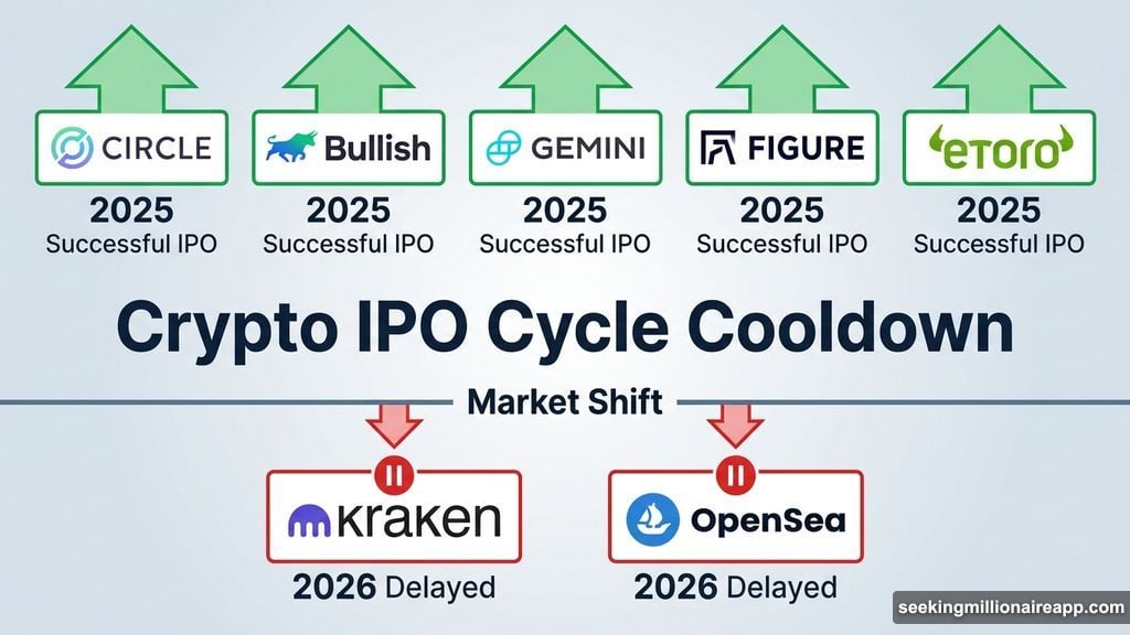 2025 crypto IPO wave of Circle and Gemini contrasts 2026 delays