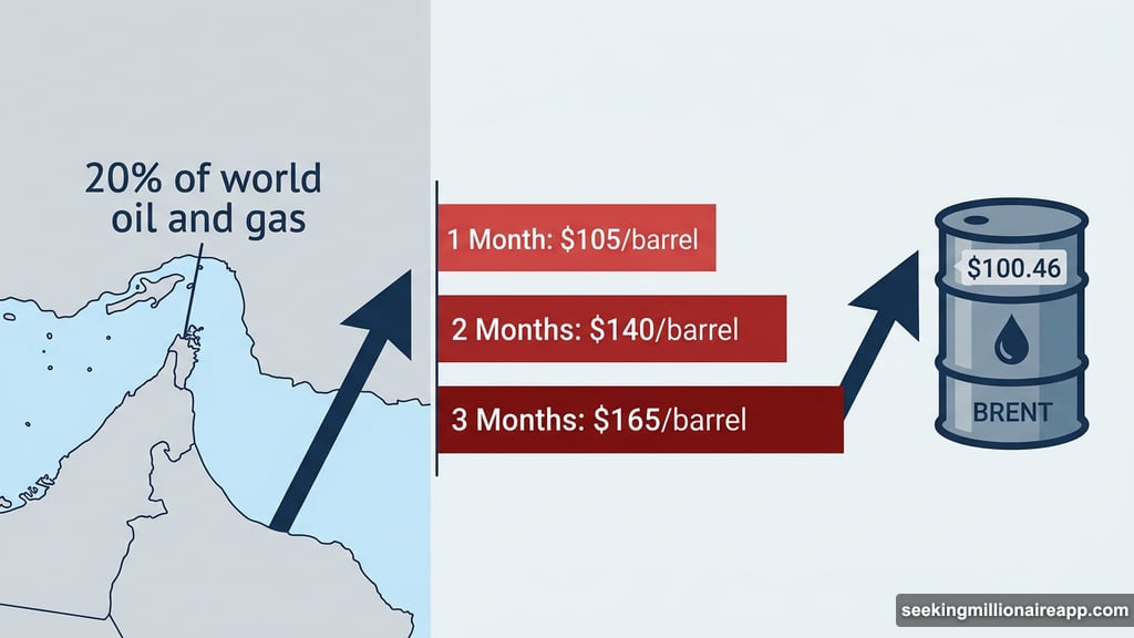 Strait of Hormuz closure drives Brent crude toward $165 per barrel