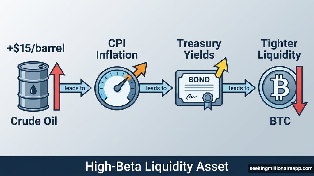 Higher oil feeds inflation expectations reducing rate cuts pressuring Bitcoin prices