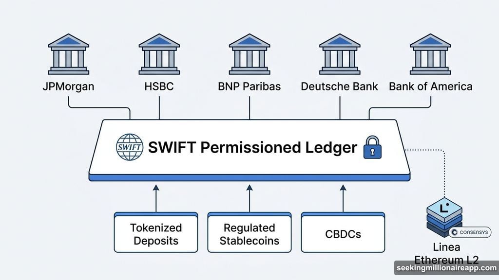 Permissioned ledger built on Linea Ethereum L2 supporting CBDCs and stablecoins