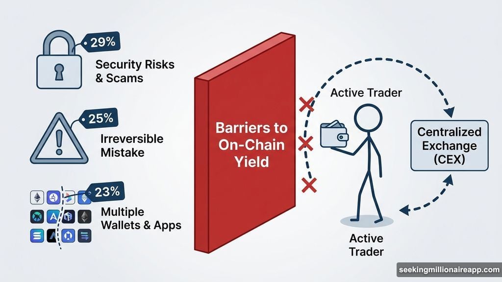 Security risks and wallet complexity block traders from deeper on-chain participation