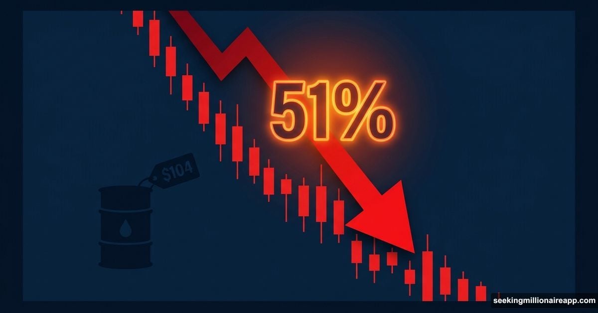 Red stock market arrow crashing down with rising oil barrel and rate hike percentage