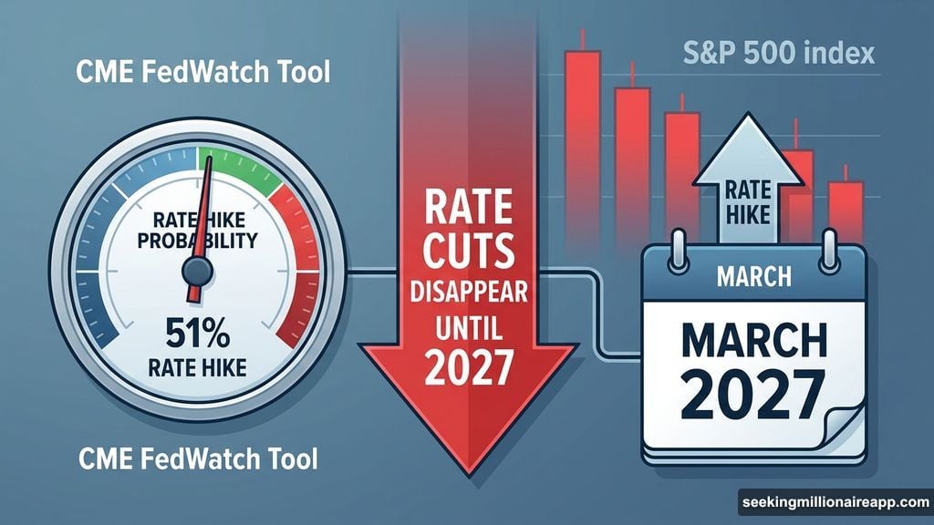 CME FedWatch shows 51% rate hike probability, cuts disappear until 2027