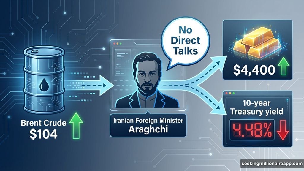 Iran rejects talks, Brent crude holds above $104, gold surges to $4,400