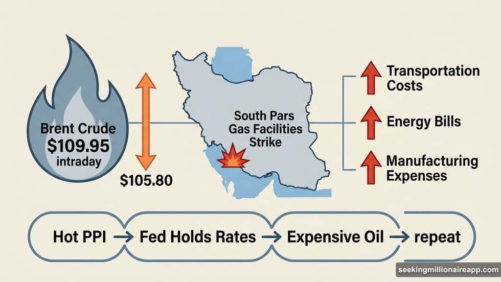 Israeli strikes on Iran South Pars facilities push Brent crude above $105