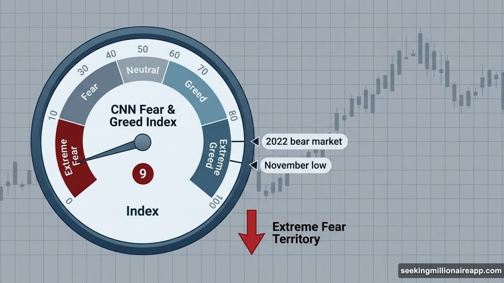 CNN Fear and Greed Index drops to reading of 9 extreme fear