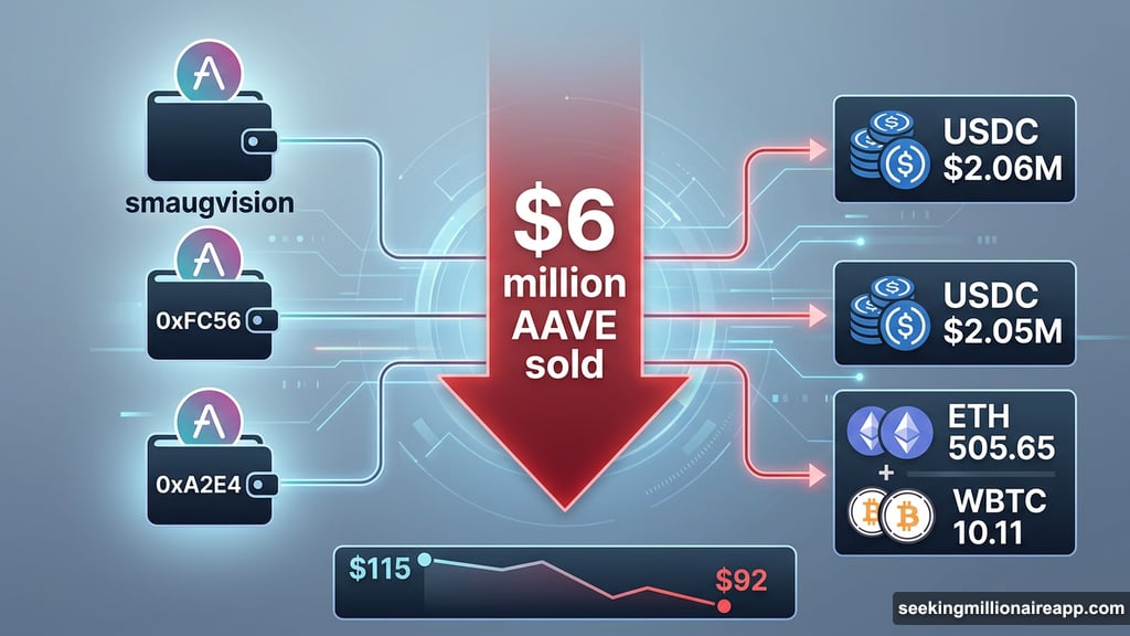 Three whale wallets dumped 60,000 AAVE tokens worth six million dollars
