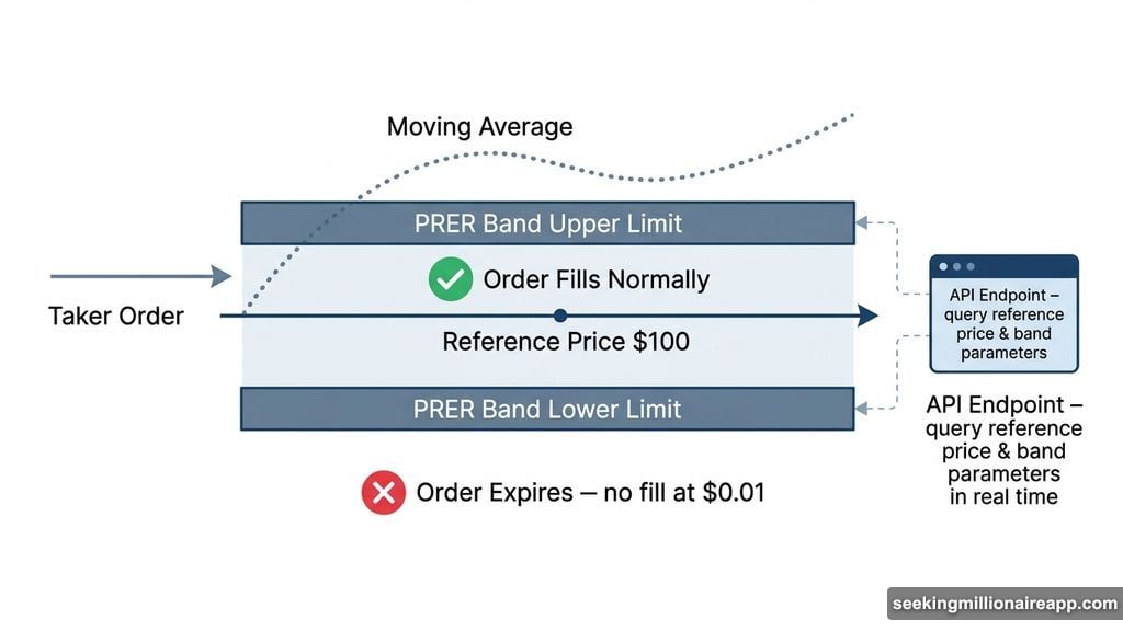 PRER dynamic band cancels taker orders filling at extreme prices