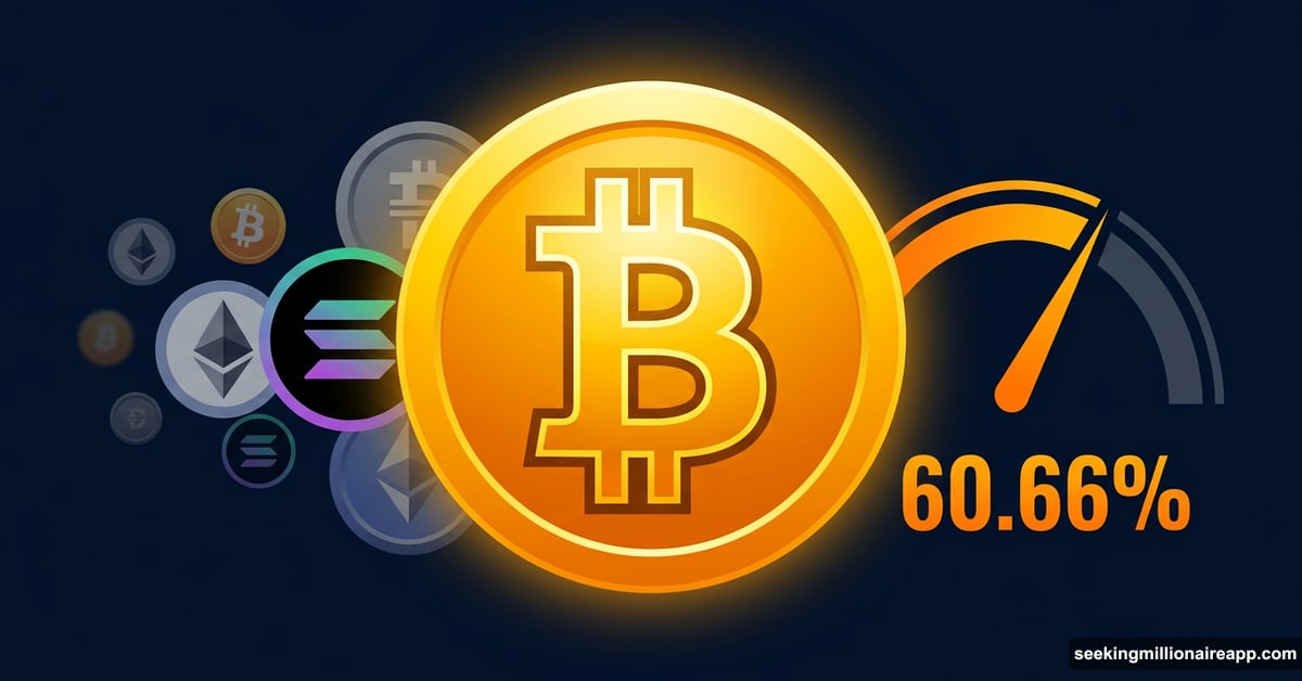 Bitcoin dominance surges to 60.66% as altcoins fade away