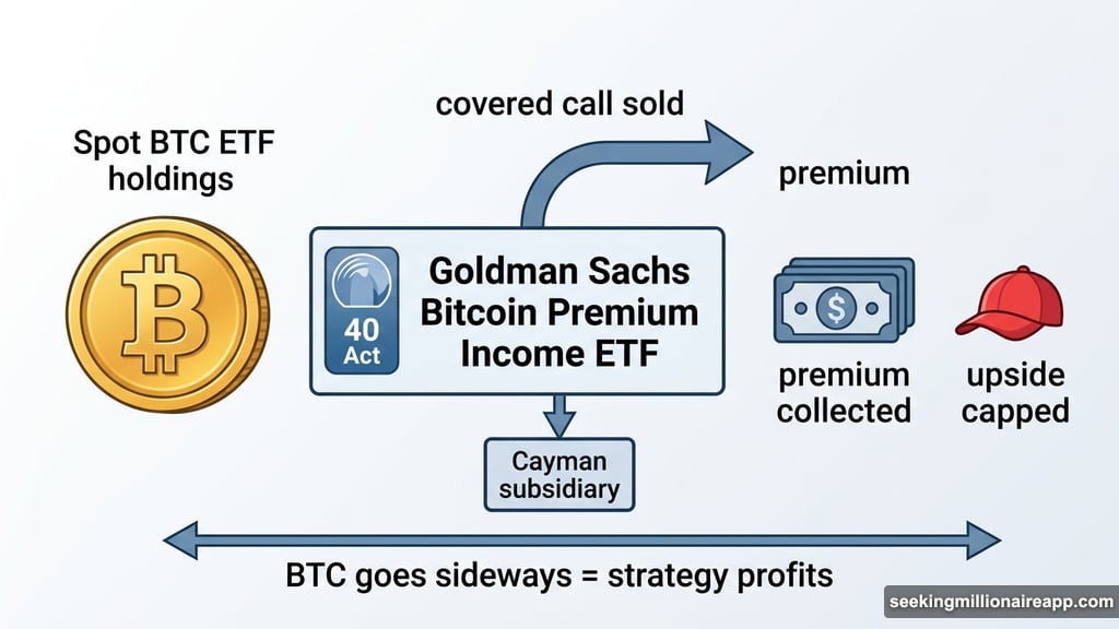 Goldman Sachs Bitcoin Premium Income ETF covered call strategy explained