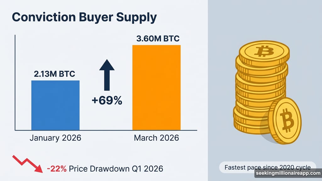 Conviction buyers absorbed 1.47 million BTC during Q1 2026 drawdown