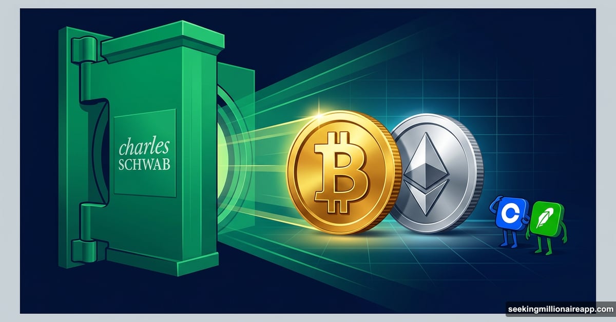Charles Schwab vault entering crypto market dwarfing Coinbase Robinhood