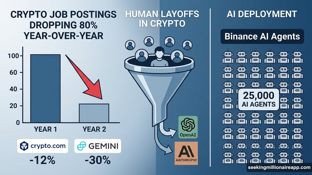 Crypto.com and Gemini layoffs as Binance deploys 25000 AI agents