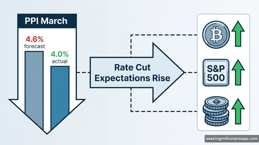 Soft PPI data below 4.6% forecast sparks risk-on surge into crypto