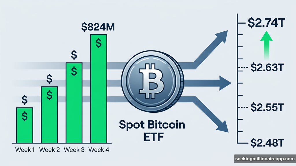 Four consecutive weeks of Bitcoin ETF inflows push market cap higher