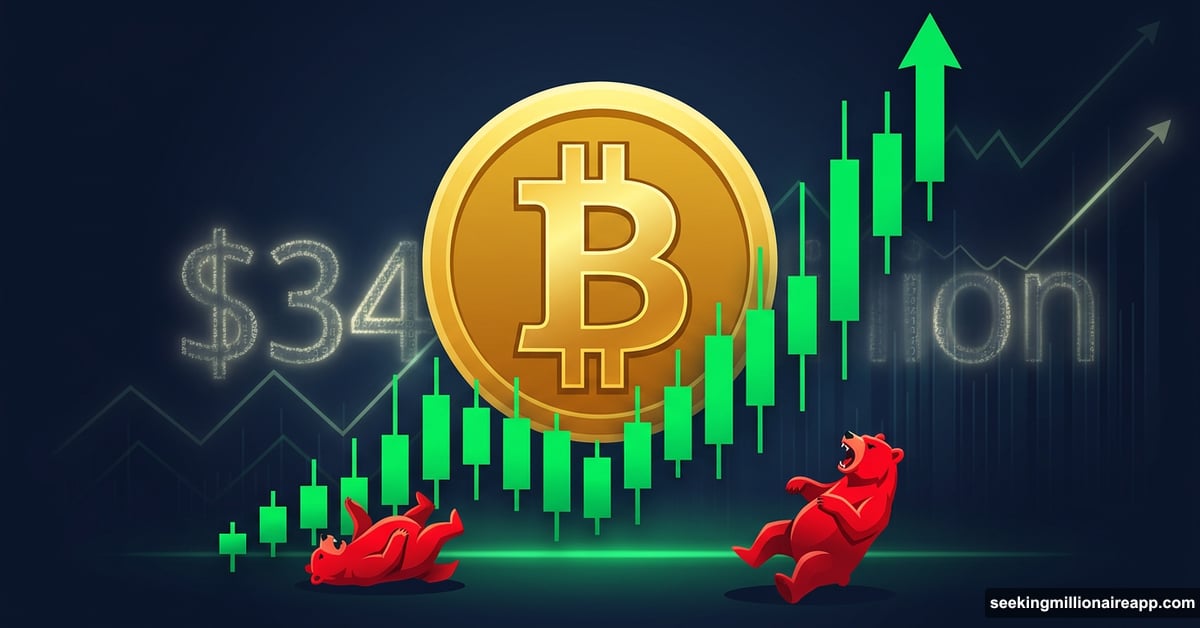 Bitcoin surges upward as short sellers face mass liquidations