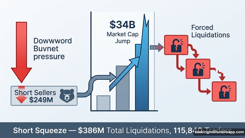Short sellers absorbed $249 million in forced liquidations during crypto squeeze