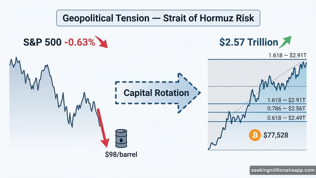 Capital rotating from S&P 500 into crypto amid geopolitical tension