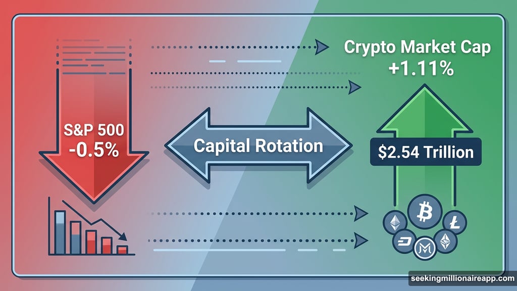 Traders rotate capital out of stocks into crypto before FOMC decision