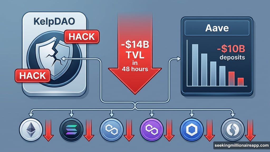 KelpDAO hack caused $14 billion DeFi TVL drop and Aave outflows