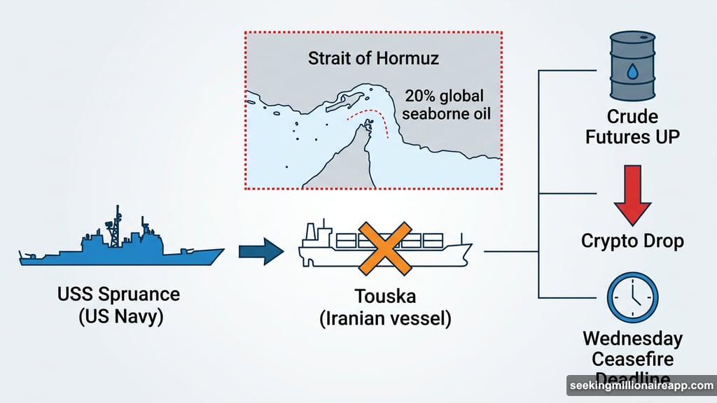 USS Spruance seizes Iranian cargo ship Touska near Strait of Hormuz