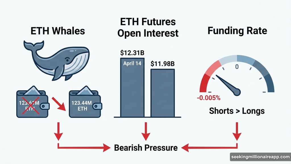 Whale holdings drop as ETH futures open interest and funding rate fall