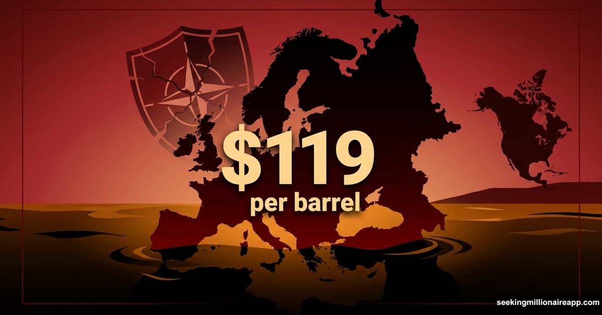 Europe sinking in rising oil while America stands on higher ground