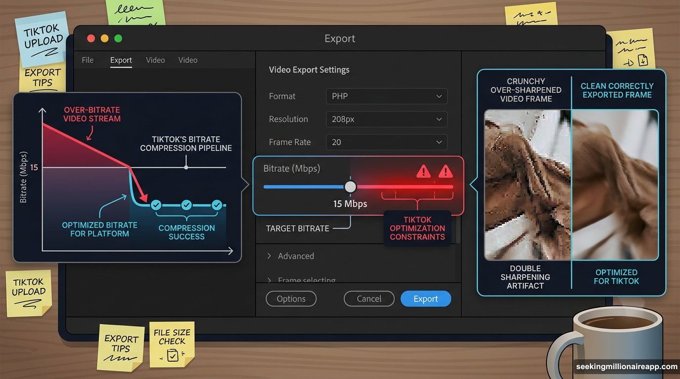Video export bitrate settings dashboard for multiple platforms