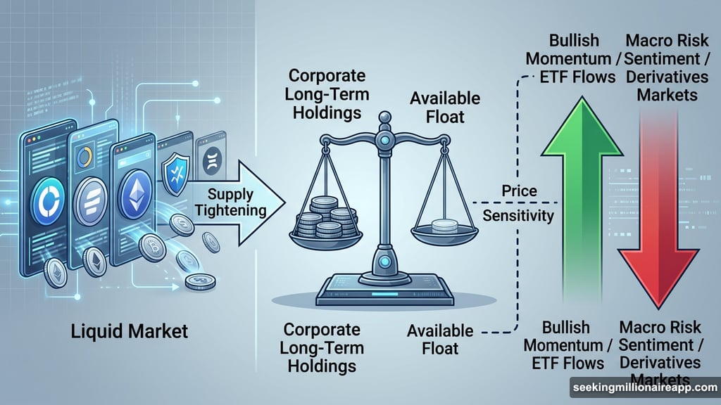 Liquid supply tightens as Bitcoin moves into long-term corporate holdings