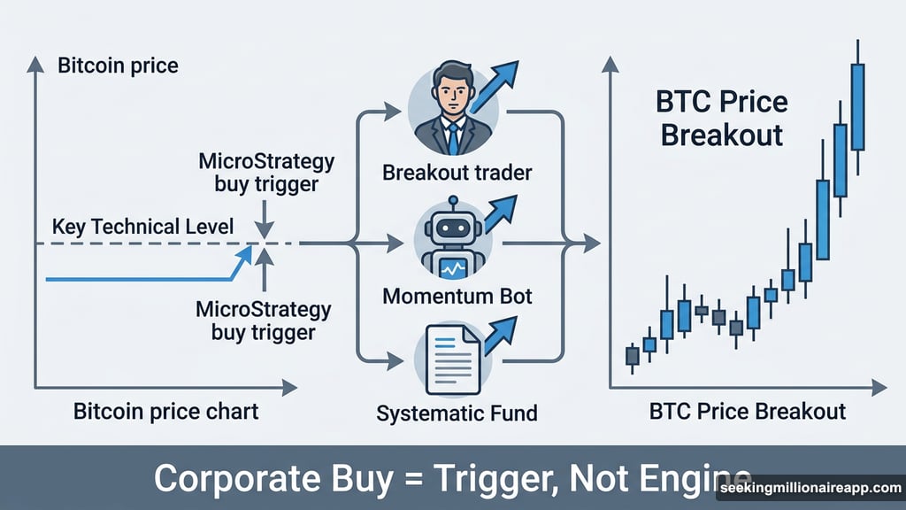 MicroStrategy buy triggers breakout traders and momentum bots amplifying move
