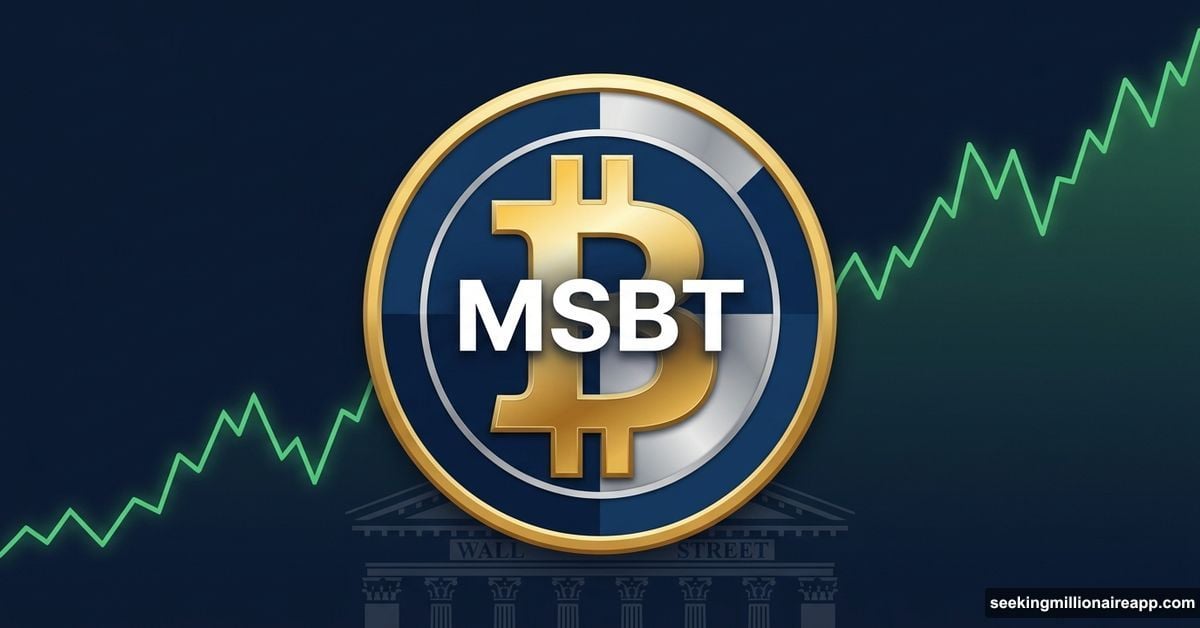 Morgan Stanley Bitcoin ETF launch coin with MSBT ticker symbol