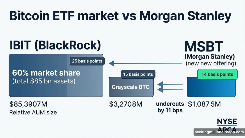 MSBT expense ratio of 14 basis points undercuts BlackRock IBIT and Grayscale