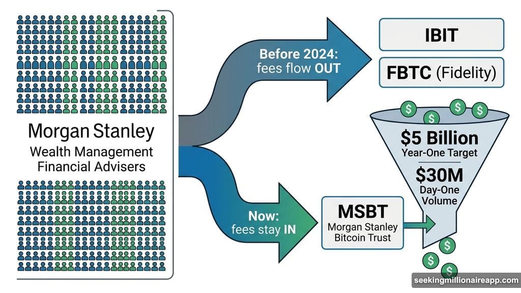 Morgan Stanley advisers redirect Bitcoin ETF fee flows to internal MSBT fund