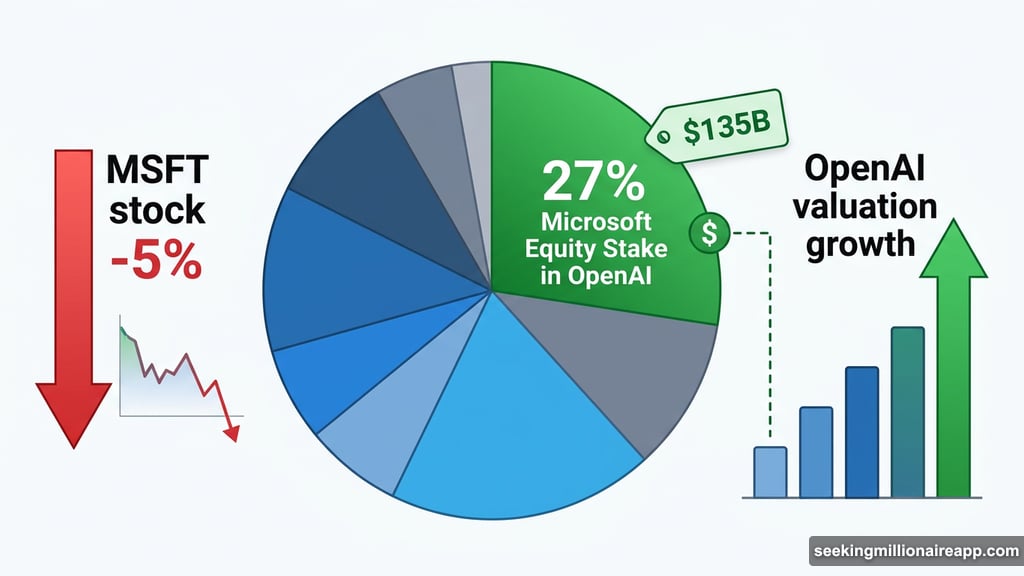 Microsoft 27% stake in OpenAI valued at 135 billion despite stock dip