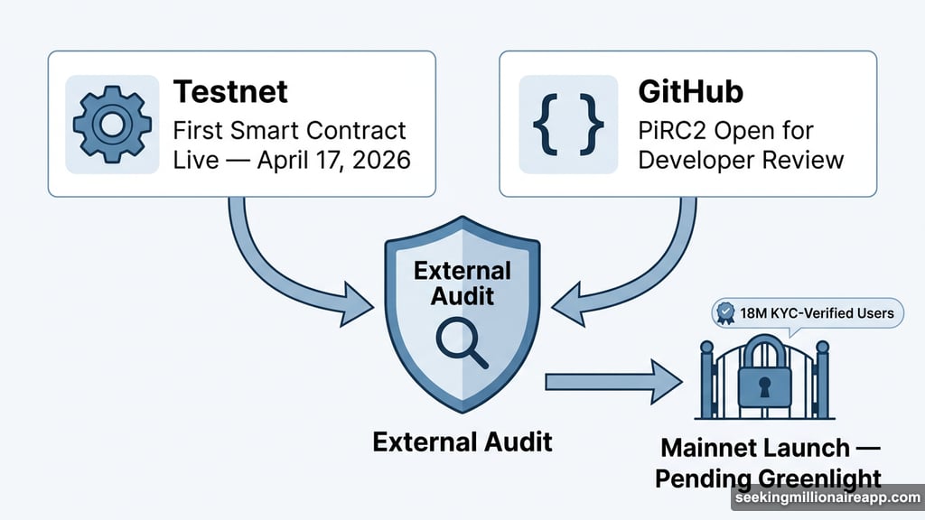 Pi Network testnet smart contract awaits audit before Mainnet greenlight