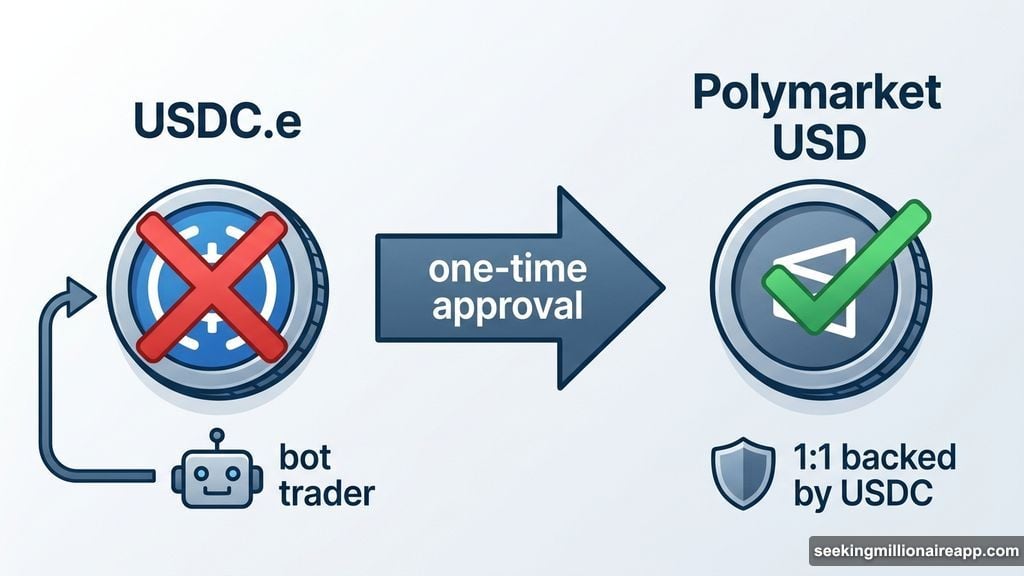 Polymarket USD replaces USDC.e backed one-to-one by USDC