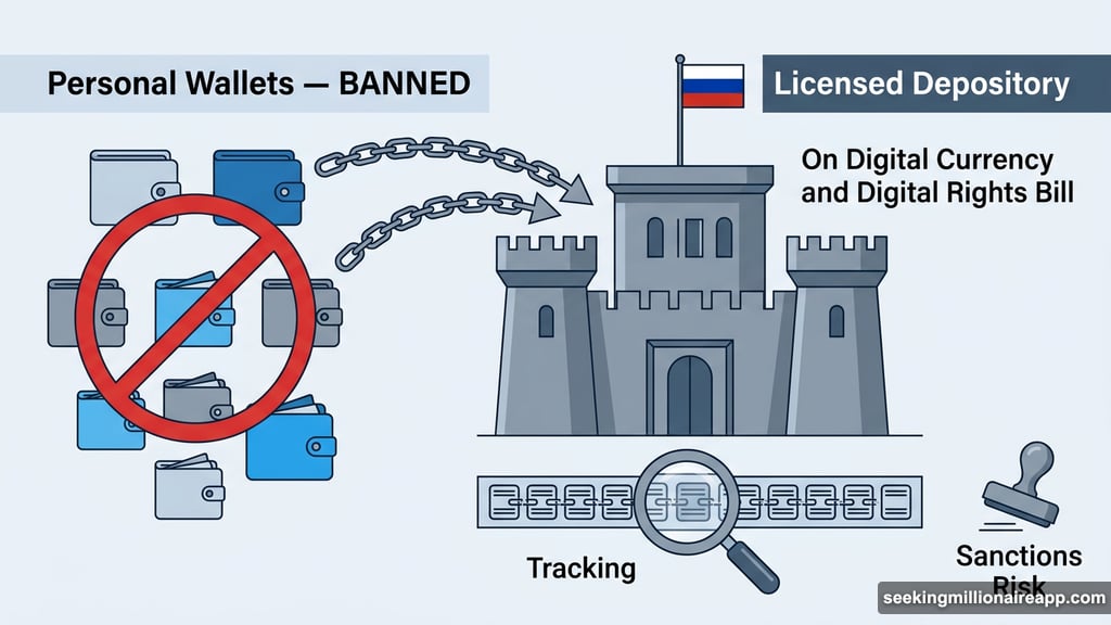 Mandatory depository law bans personal wallets creating tracking vulnerability