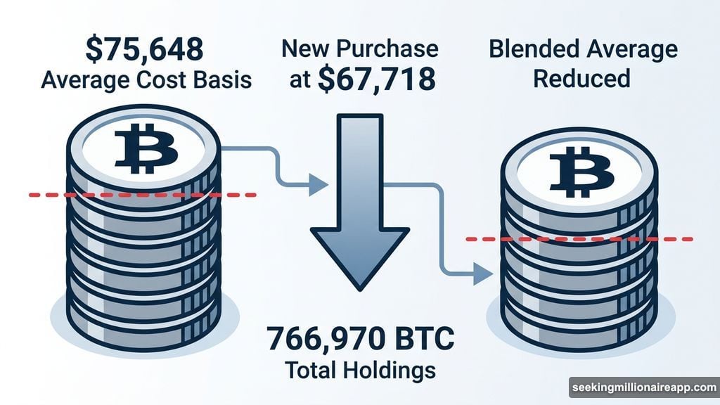 Strategy buys 4,871 BTC at $67,718, below its $75,648 cost basis