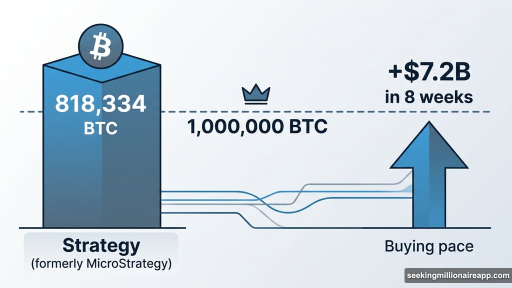 Strategy holds 818,334 BTC racing toward Satoshi Nakamoto's million coin threshold