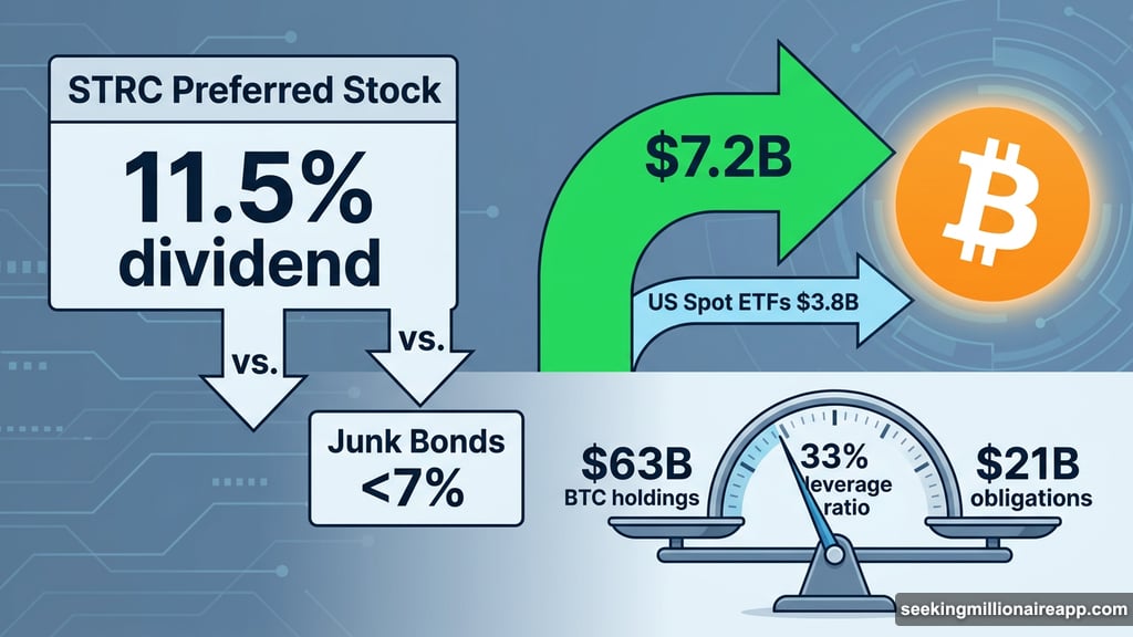 STRC preferred stock 11.5% dividend finances ten times more Bitcoin than ETFs
