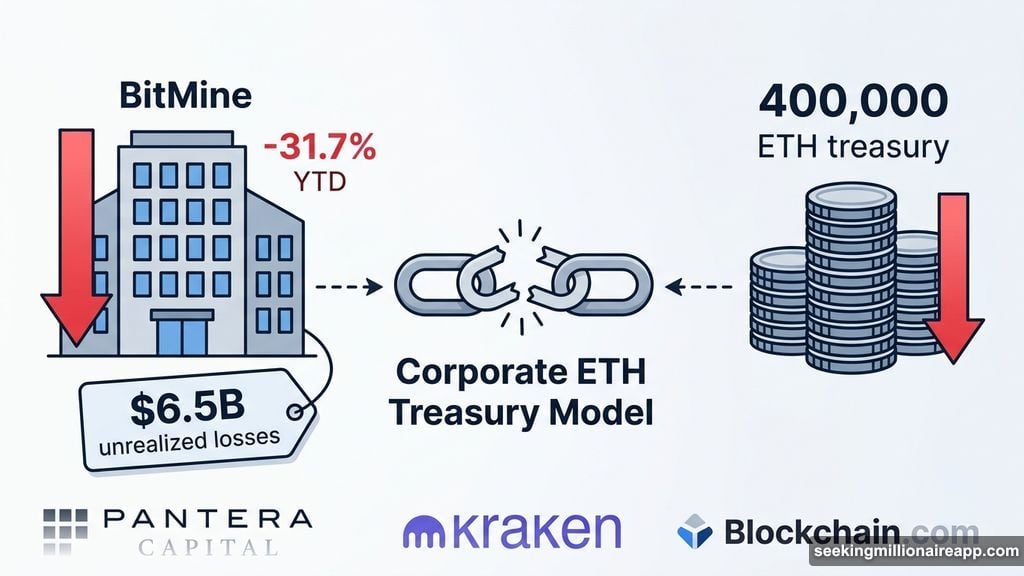 Corporate Ethereum treasury model under stress with BitMine unrealized losses